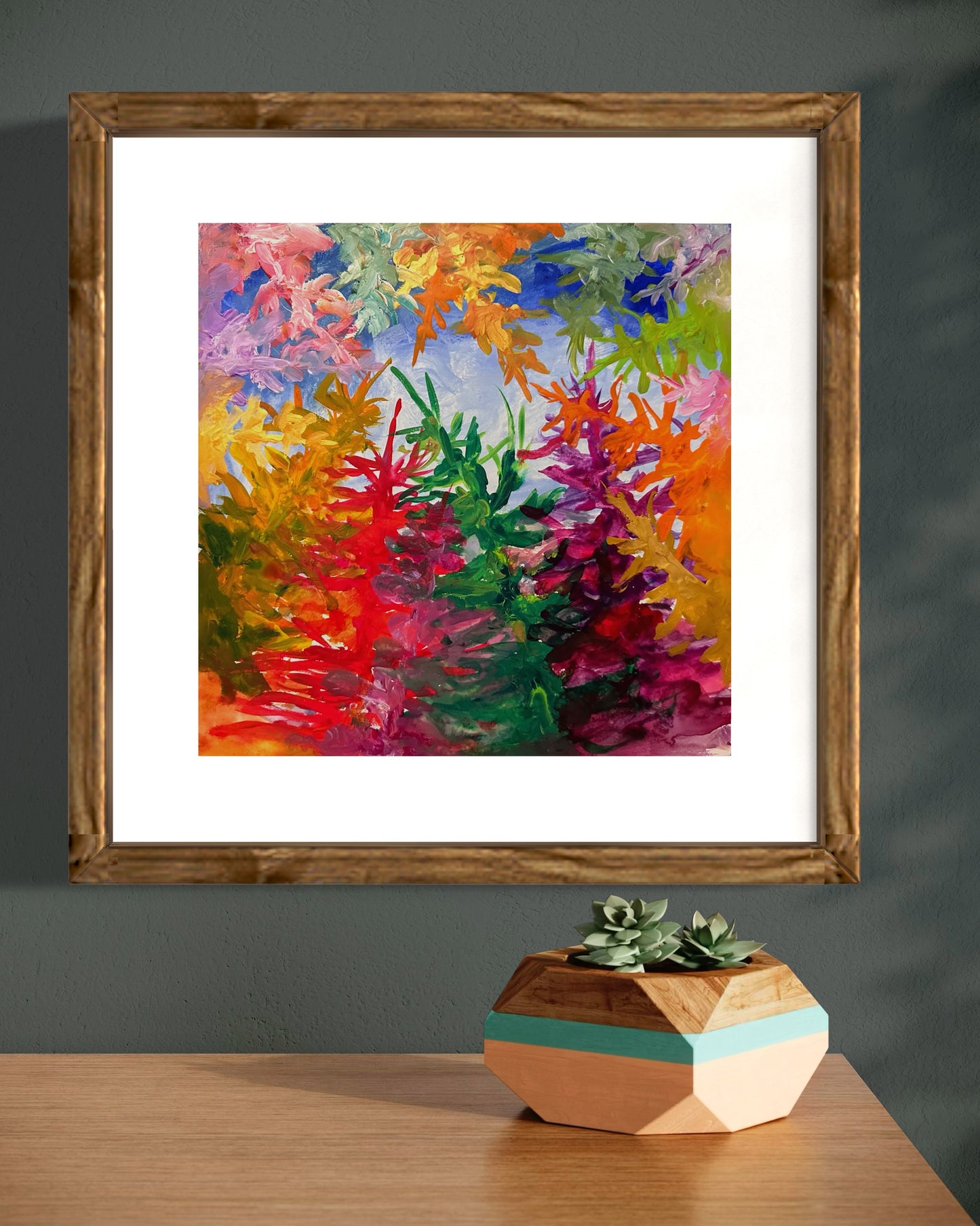 Festive Pines, Watercolor, 12" x 12"