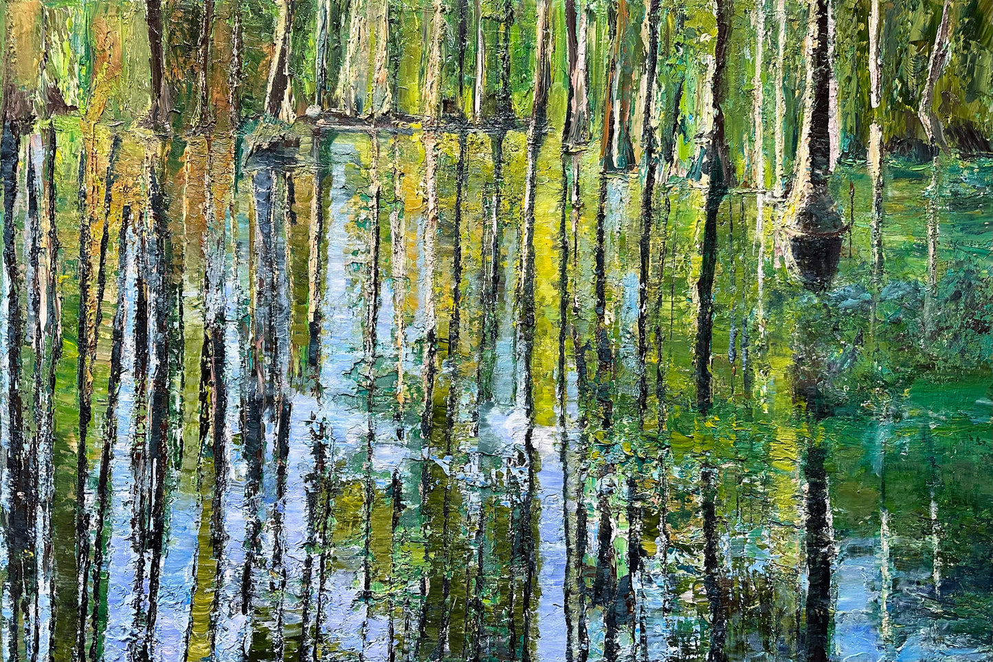 Cypress Gardens Reflection Painting, 24" x 36"