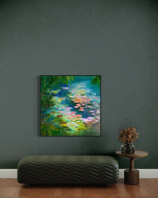 SOMEWHERE IN GIVERNY, ACRYL. ,36"x36"