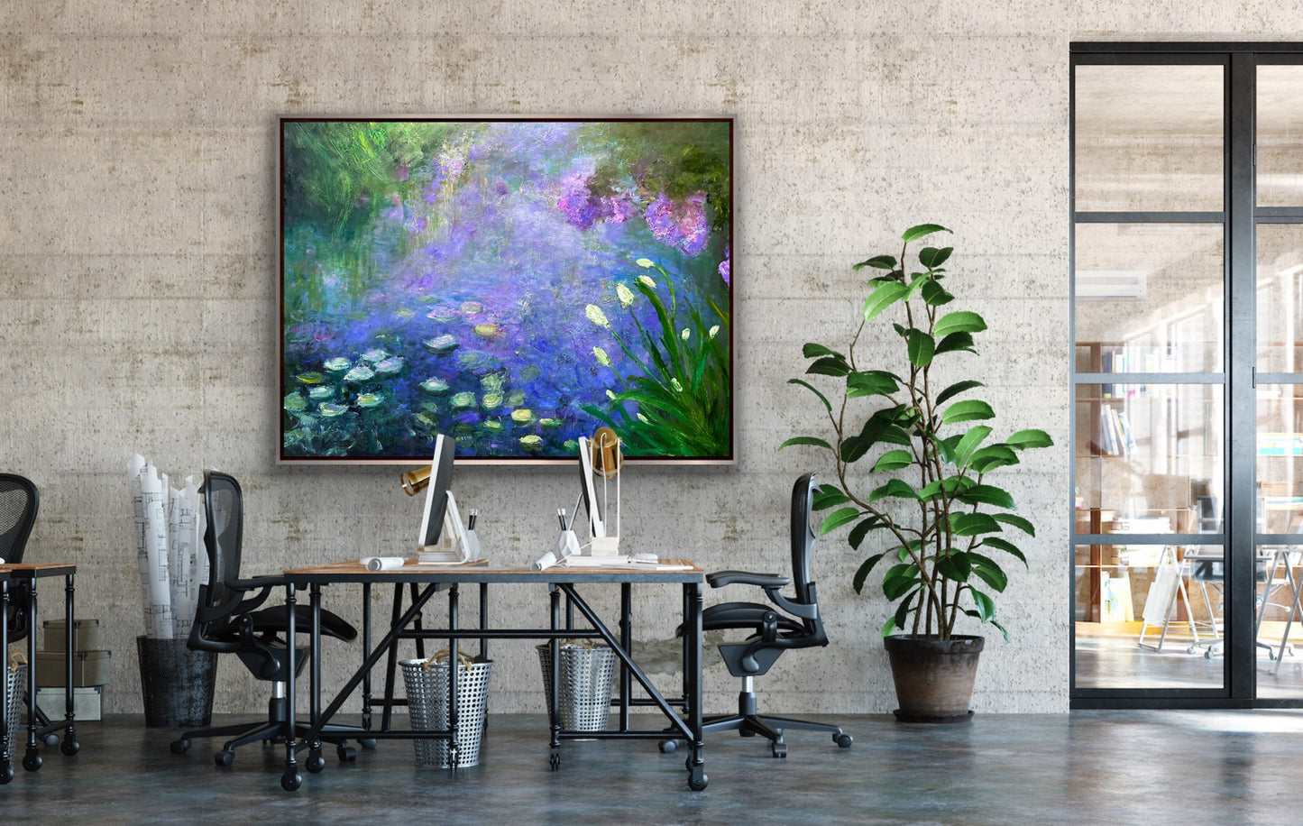 Water Lily Mist, OIL, 36" x 48"