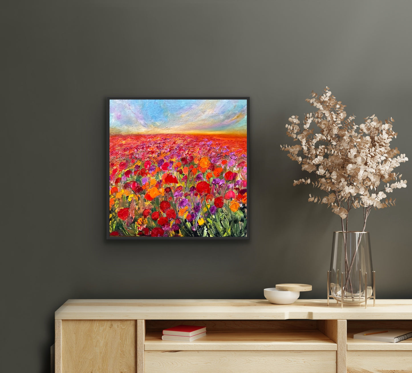 Poppy Field, OIL, 20" x 20"