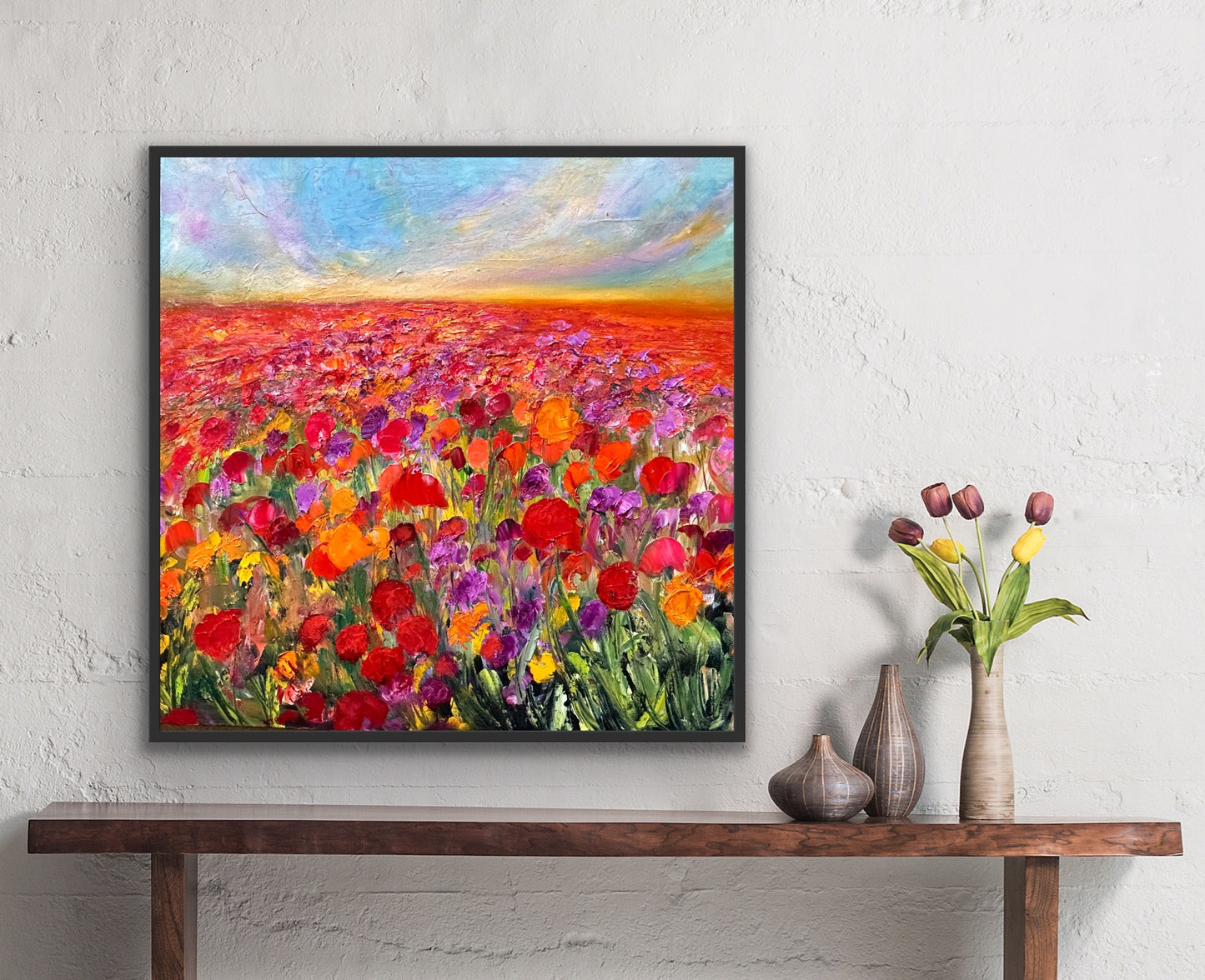 Poppy Field, OIL, 20" x 20"