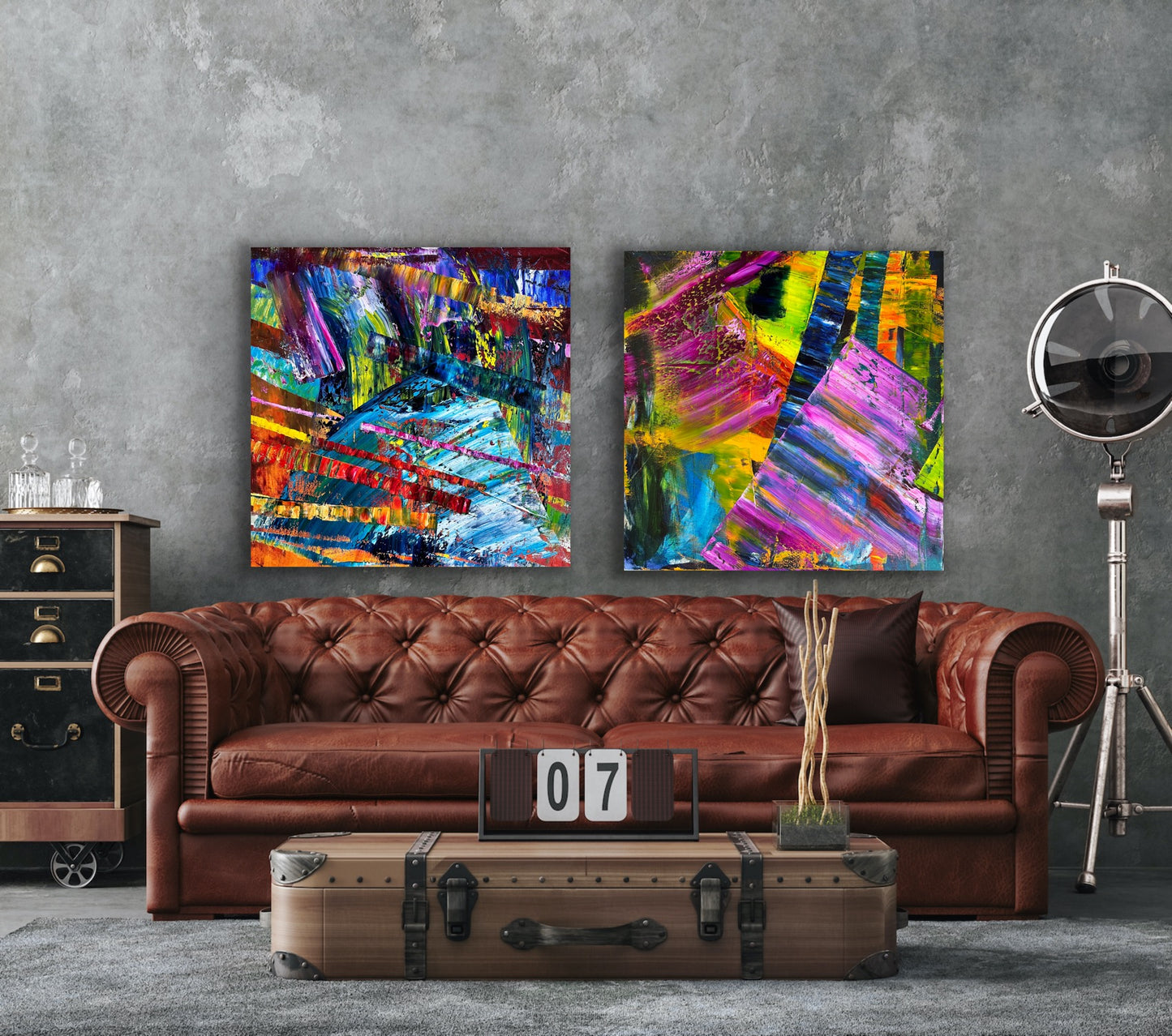 Its's Wild!, Oil, 36" x 36" and Czardas, Oil, 36" x 36", Together