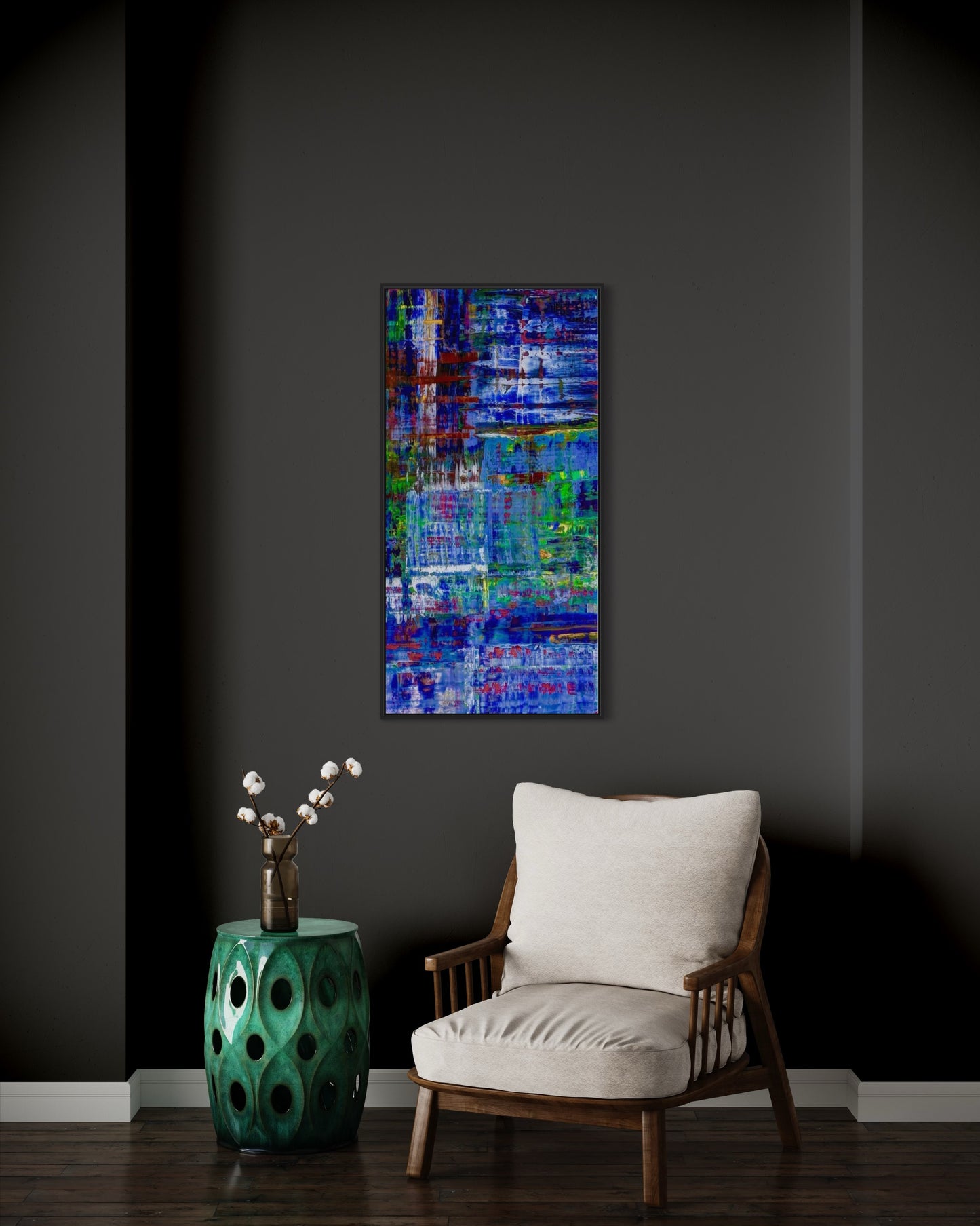 Bleu, OIL, 24" x 48"