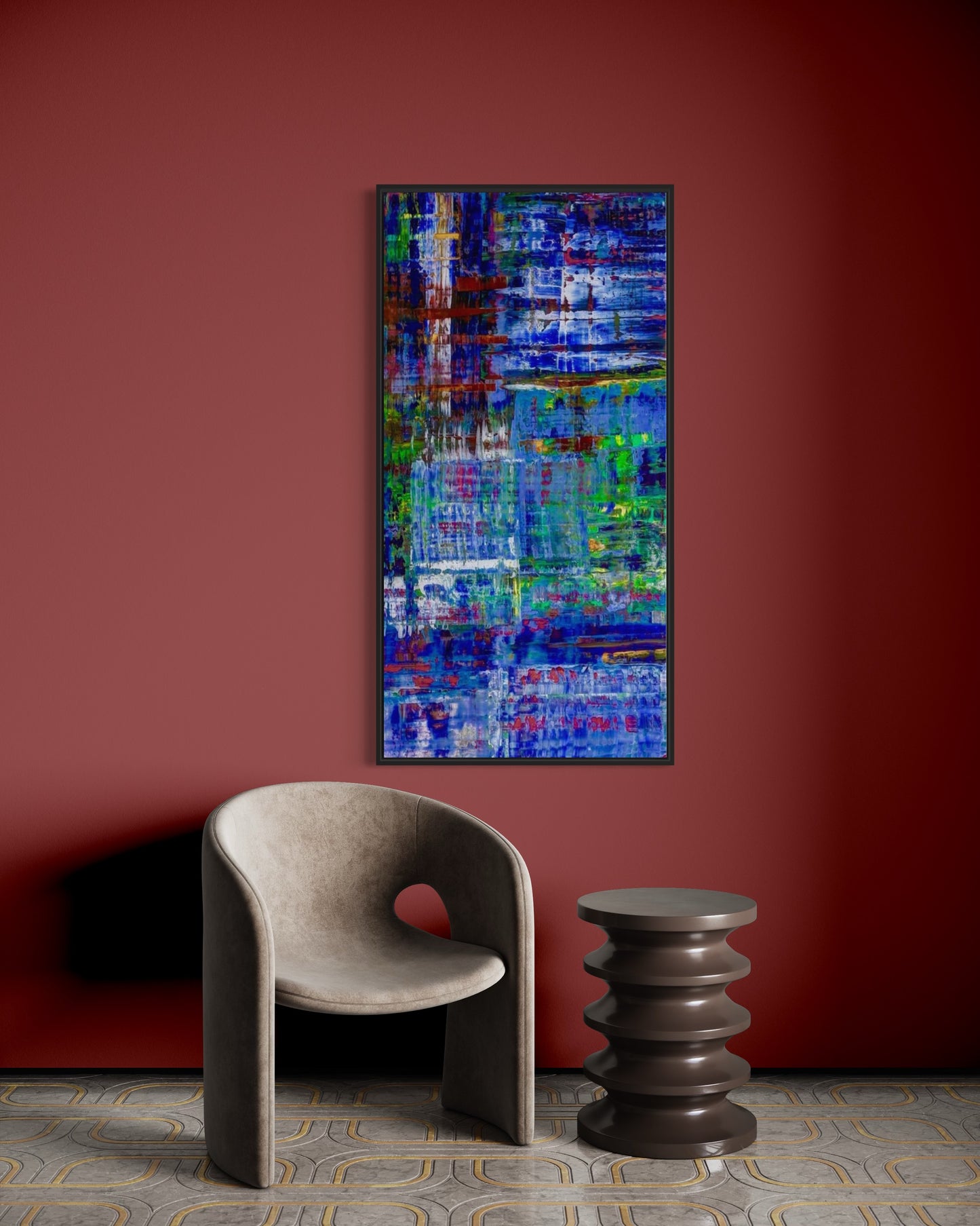 Bleu, OIL, 24" x 48"