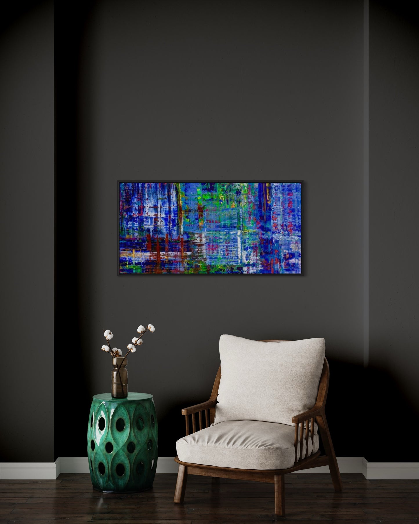 Bleu, OIL, 24" x 48"