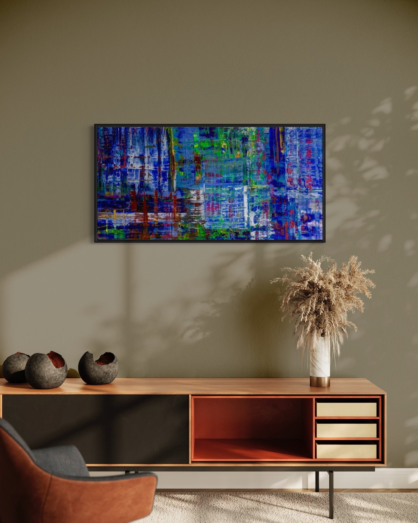Bleu, OIL, 24" x 48"
