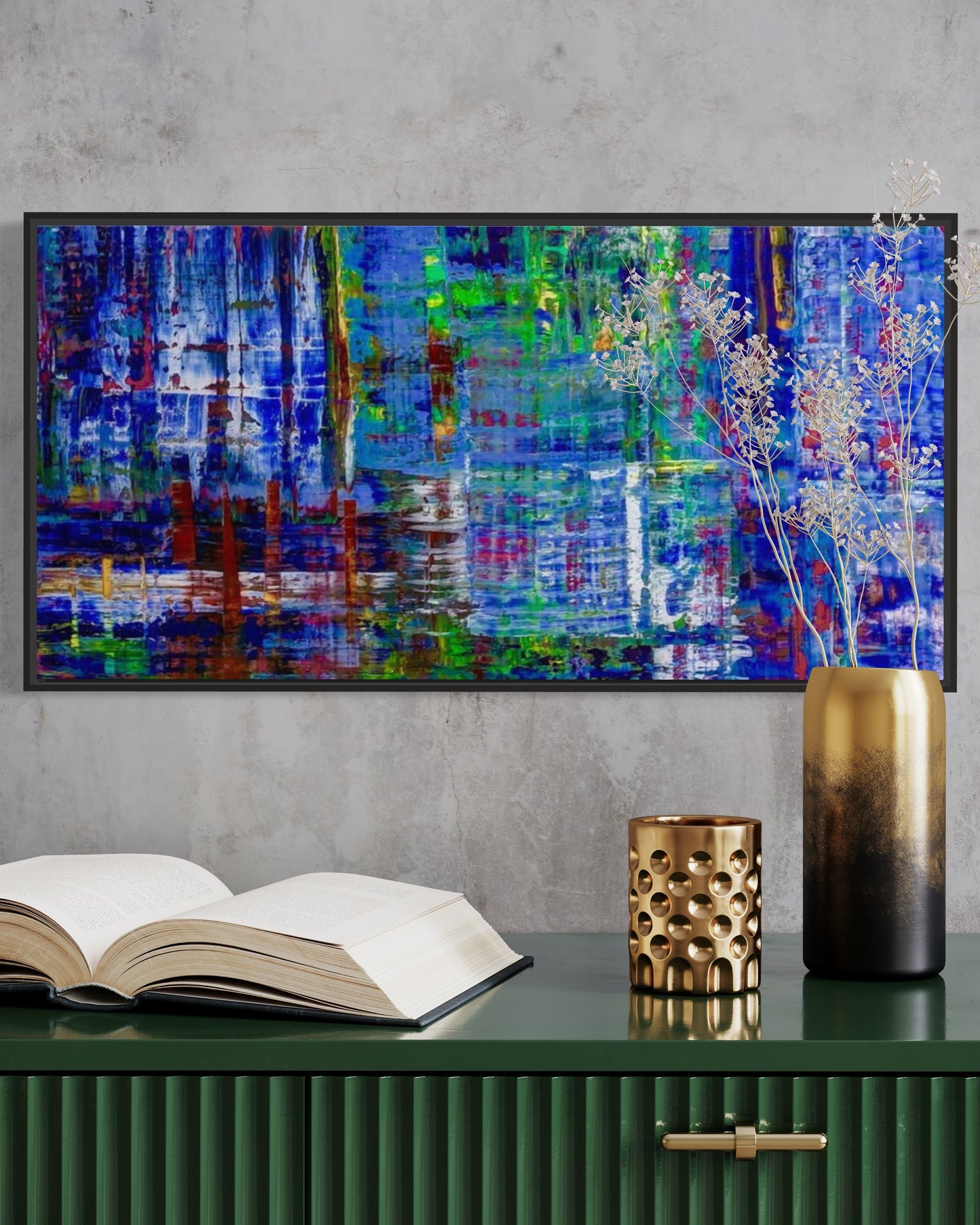 Bleu, OIL, 24" x 48"