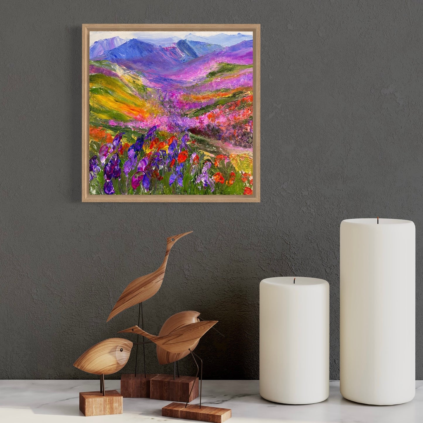 Purple Range, ACRYLIC, 12" x 12 Featured in the SHEIN/MOTF Maria-Victoria Checa 2024 Summer Collection.