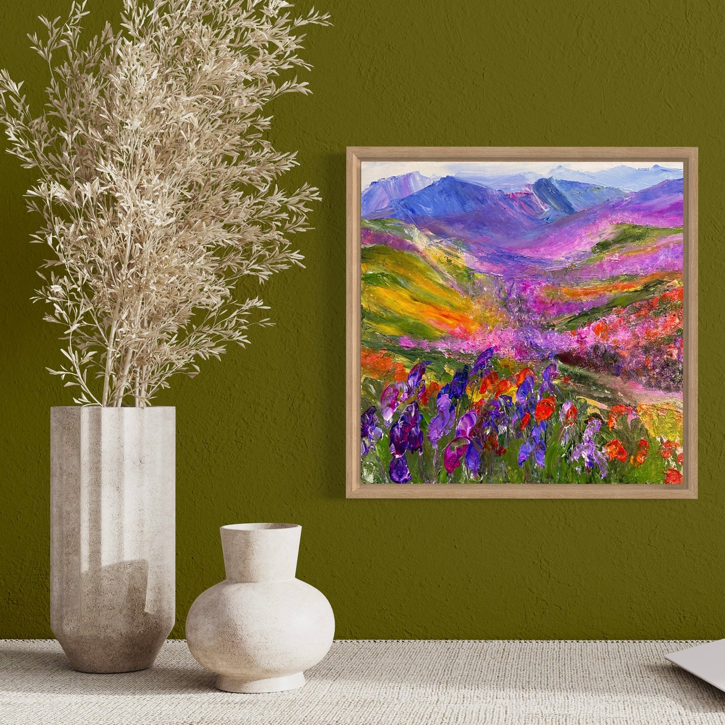Purple Range, ACRYLIC, 12" x 12 Featured in the SHEIN/MOTF Maria-Victoria Checa 2024 Summer Collection.