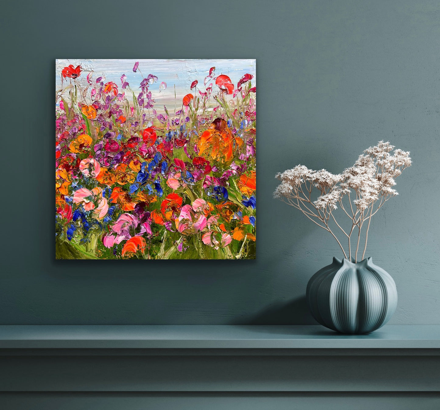 Fleurs Sauvages, OIL, 16" x 16"