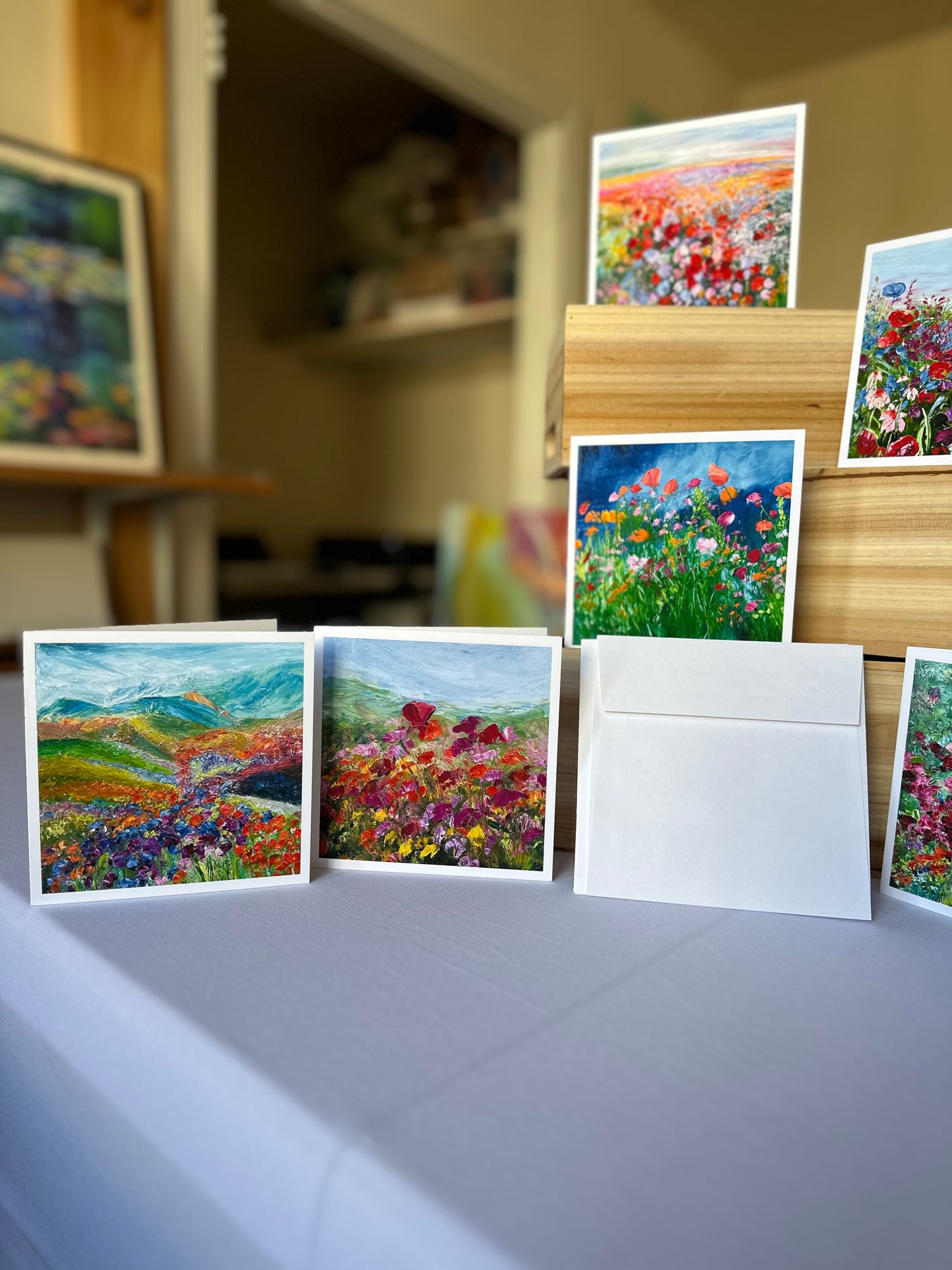 BOX SET 5: Seven Different Floral 5 x 5 Greeting Cards