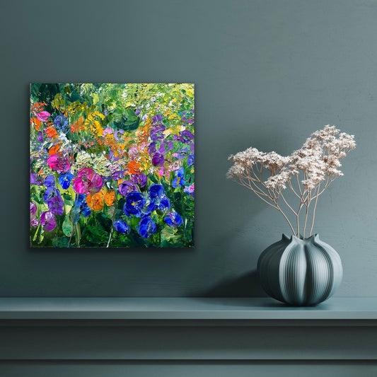 Flower Meadow, OIL, 14" X 14"