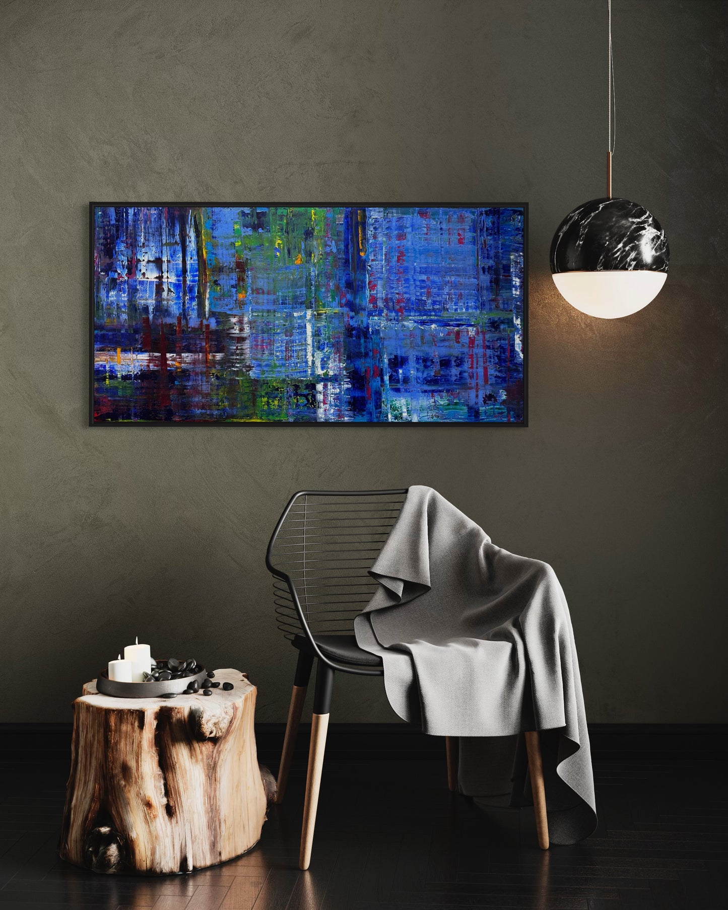 Bleu, OIL, 24" x 48"