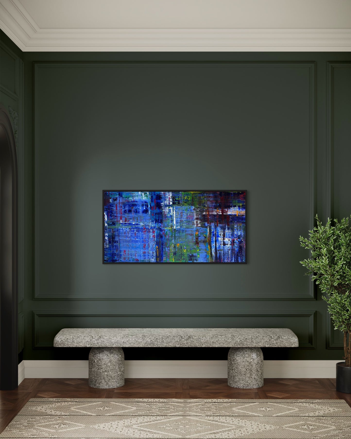 Bleu, OIL, 24" x 48"