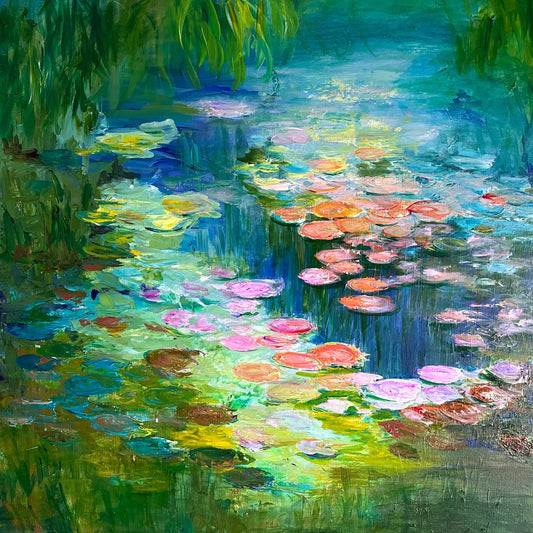 Fine art print of “Somewhere in Giverny” by Maria-Victoria Checa. Shop impressionist art prints inspired by water, light, and nature.