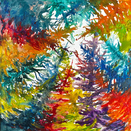 Getting There, Watercolor on arches, 12" x 12"