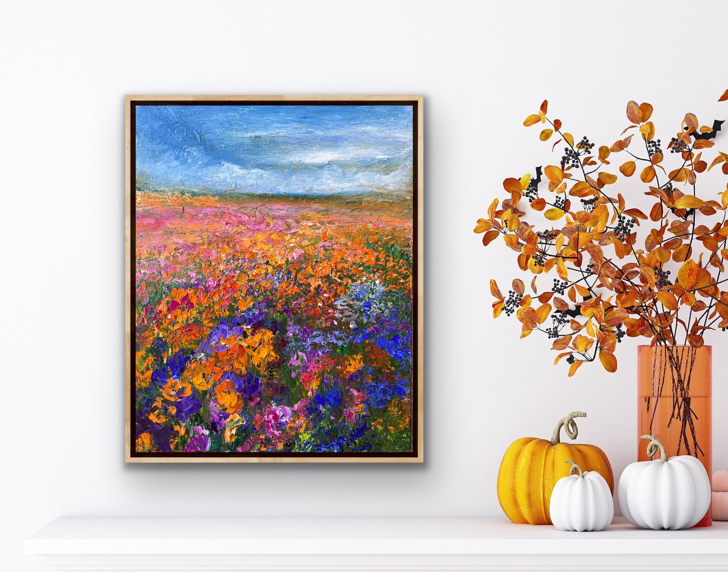 Rainy Flower Field, Oil, 20" x 16"