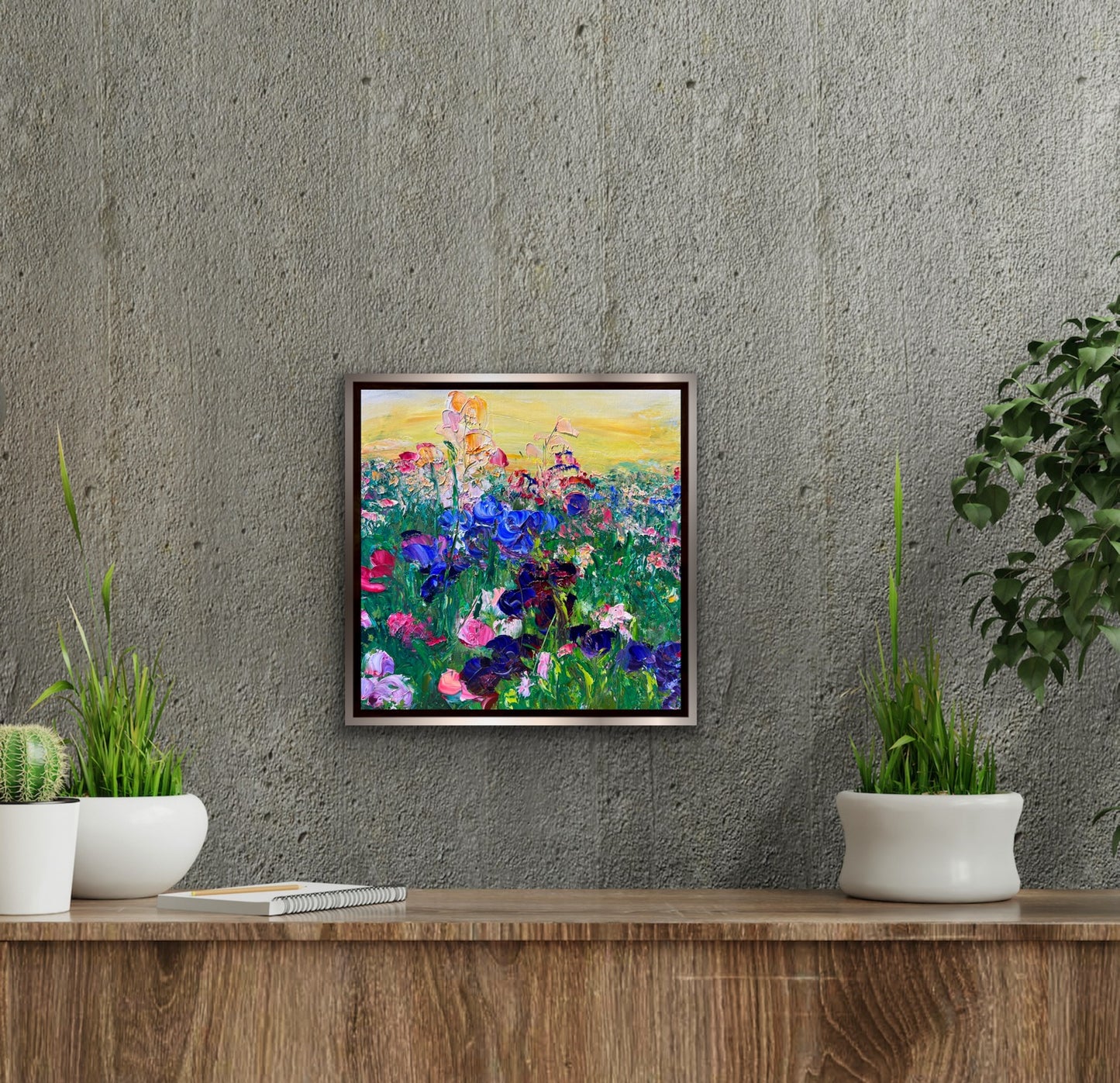 Sunset Flowers, OIL, 12" x 12"