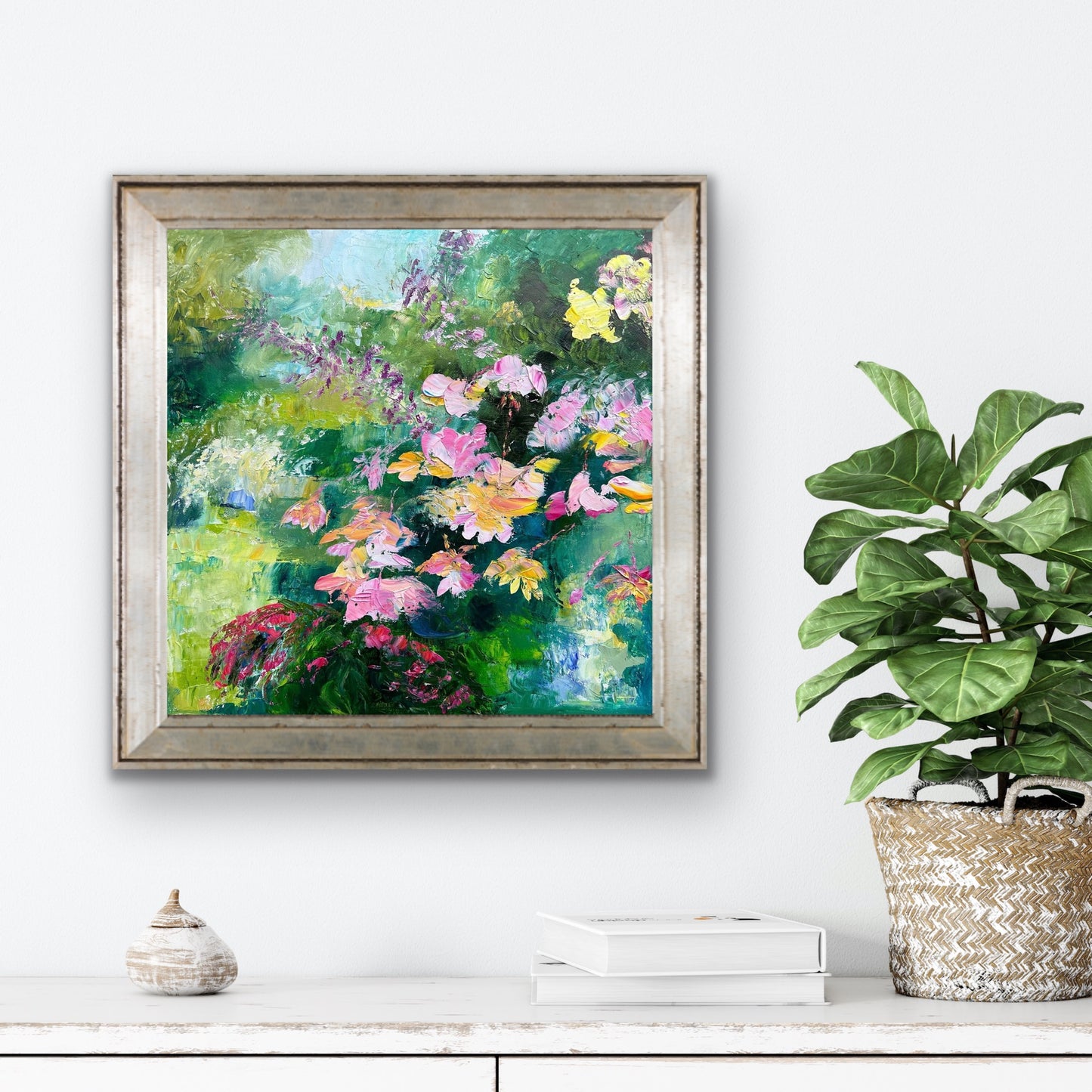 Cascading Lilies, 16" x 16"