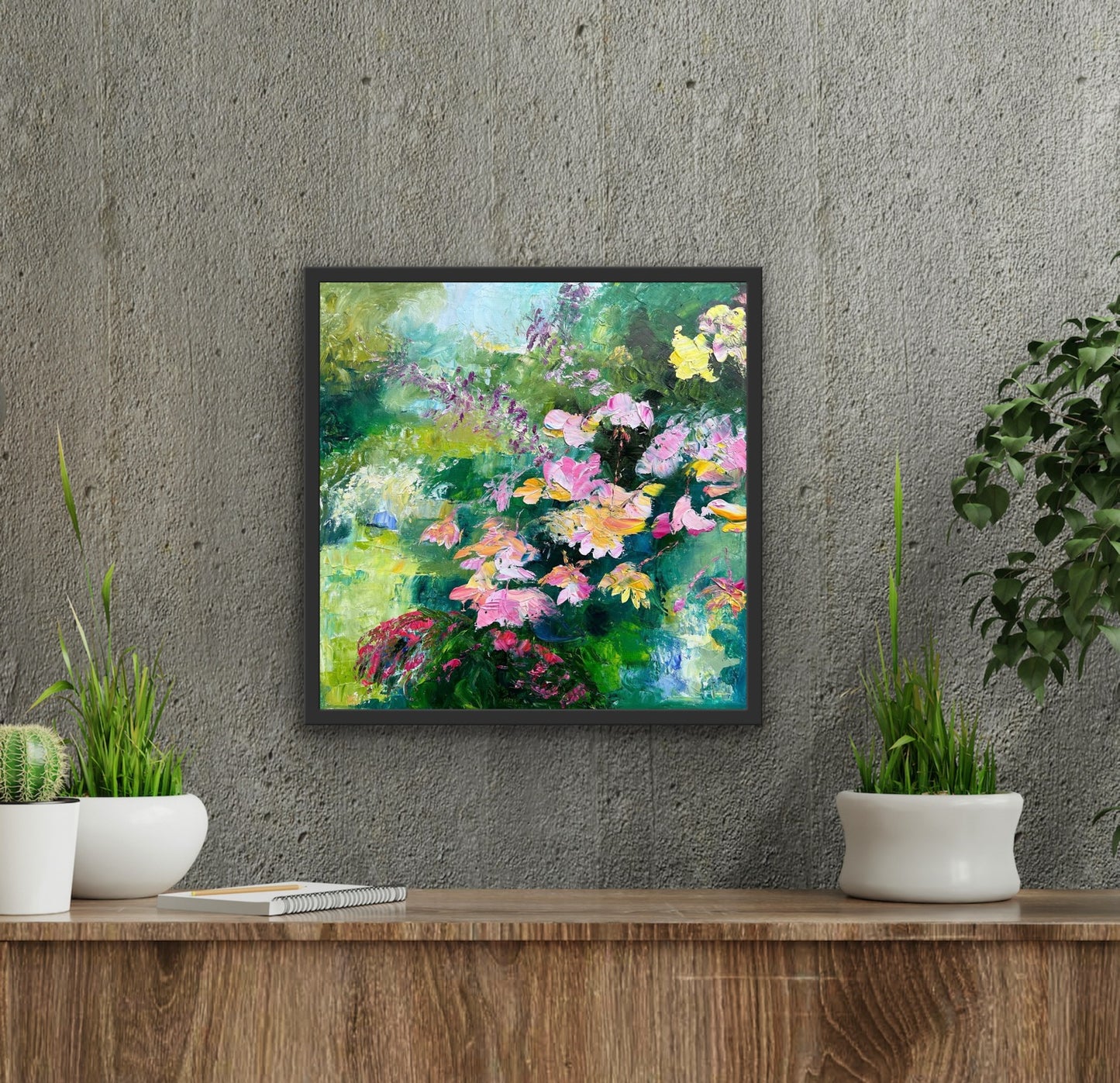 Cascading Lilies, 16" x 16"