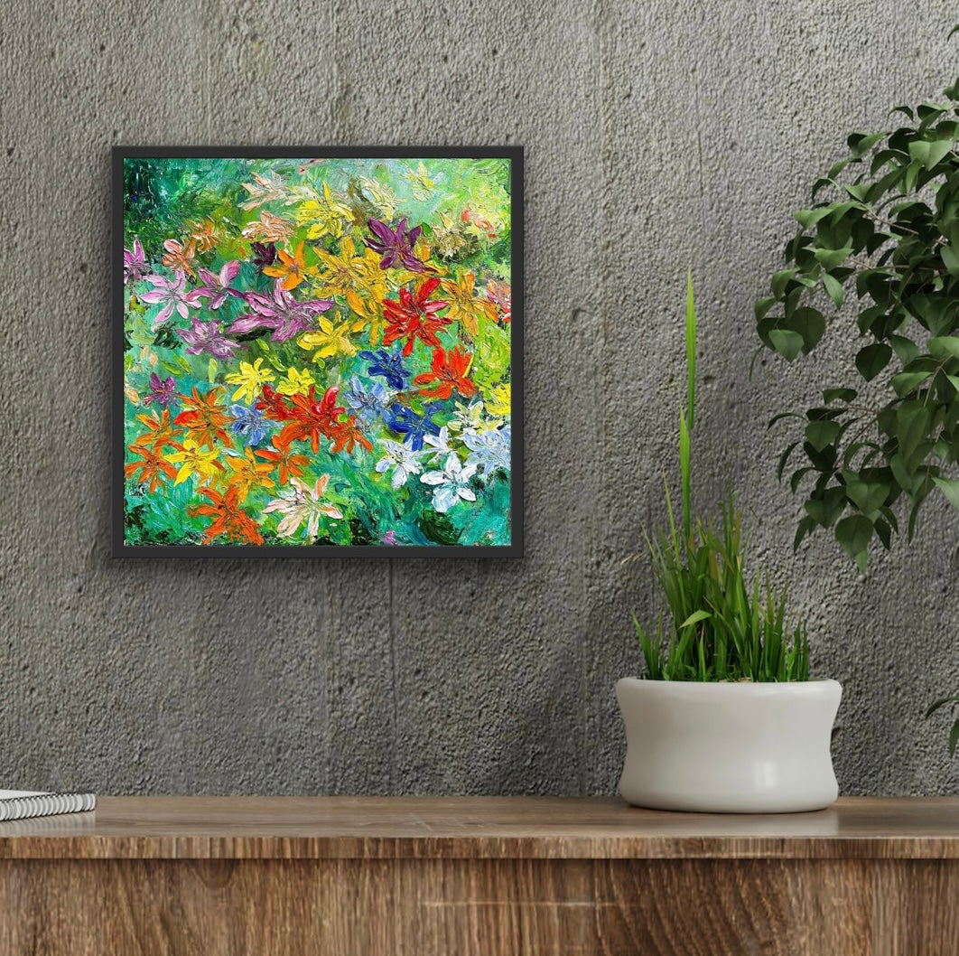 Mini Lilies, OIL, 12" x 12"