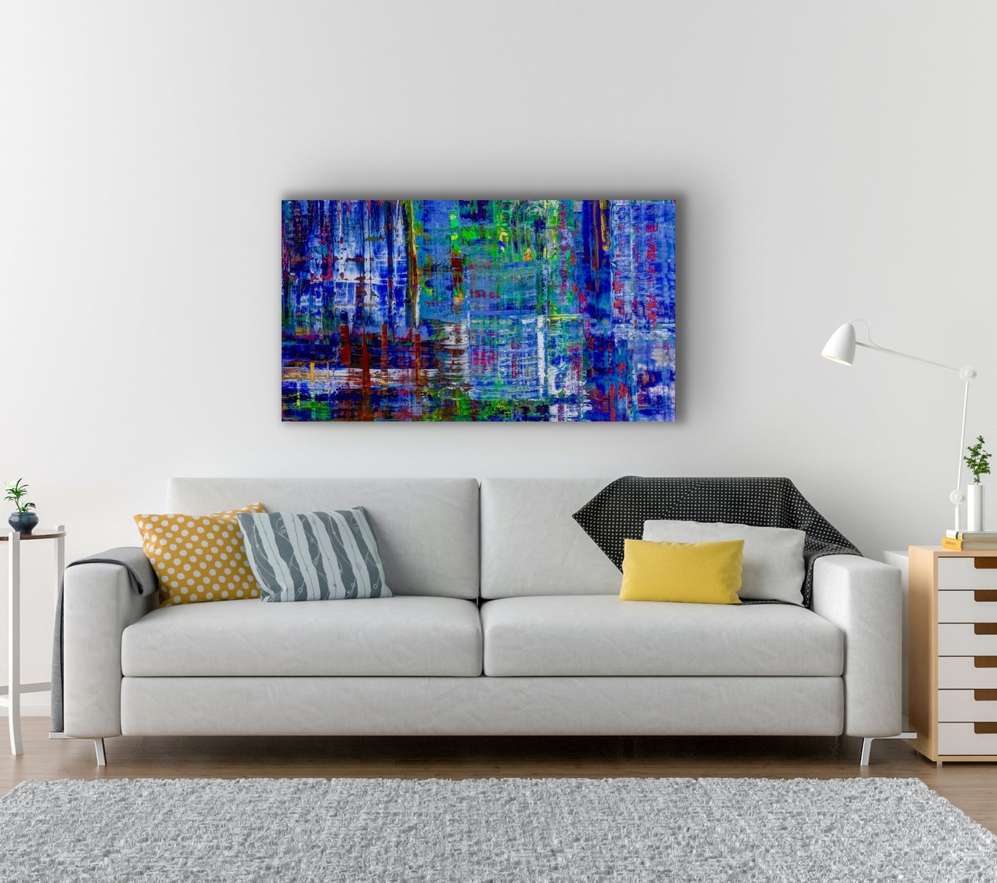 Bleu, OIL, 24" x 48"