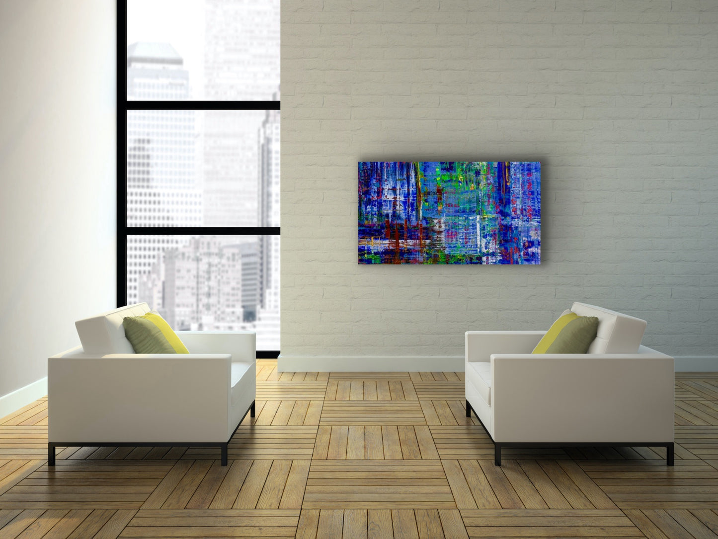 Bleu, OIL, 24" x 48"