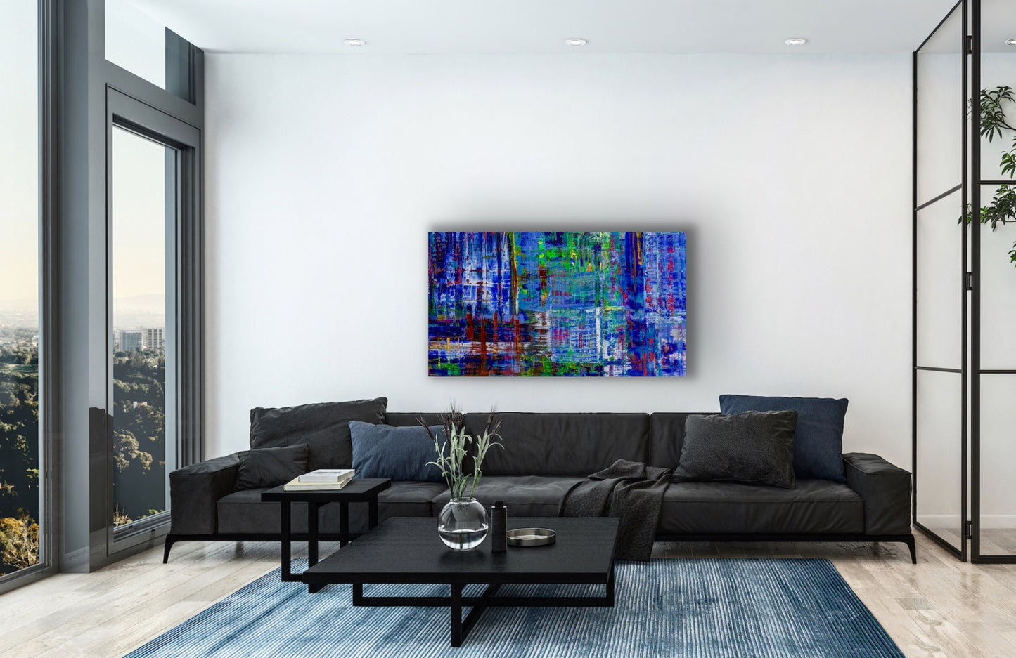Bleu, OIL, 24" x 48"