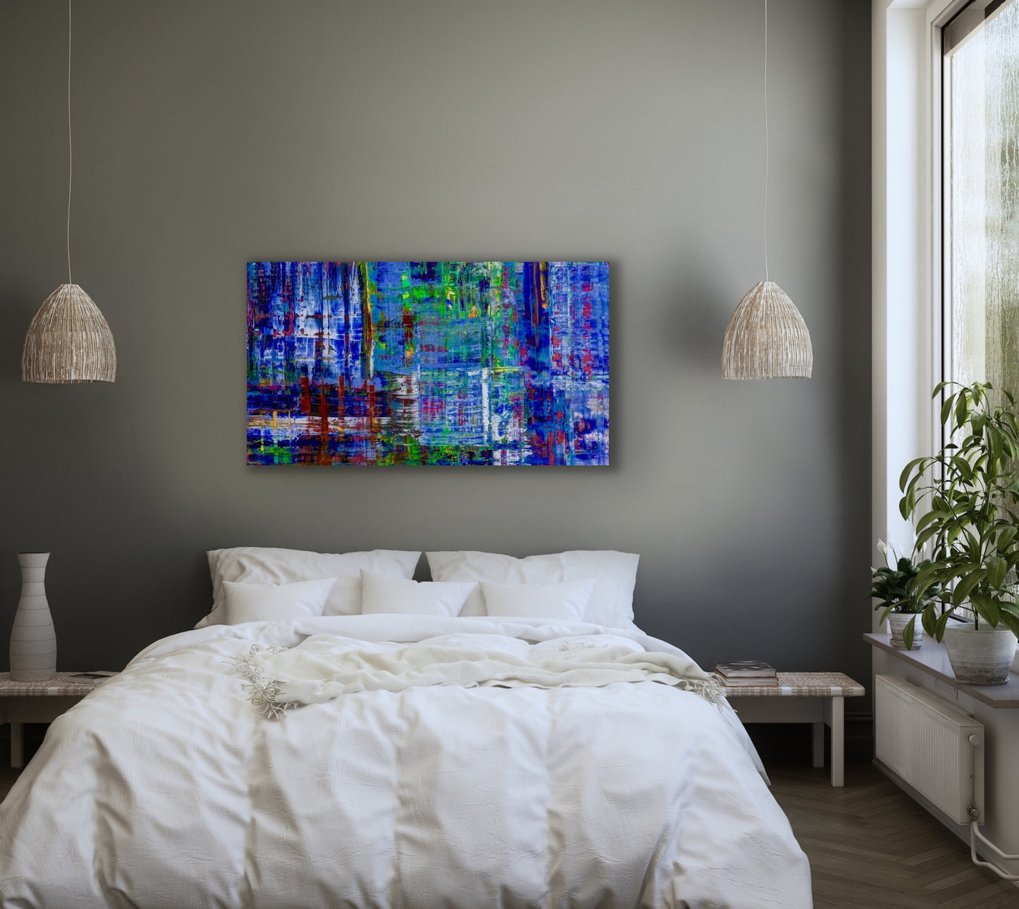 Bleu, OIL, 24" x 48"