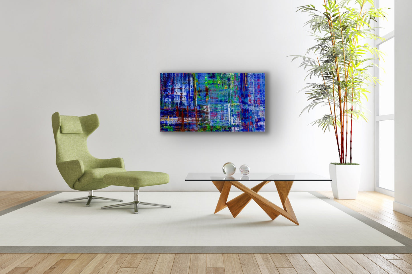 Bleu, OIL, 24" x 48"