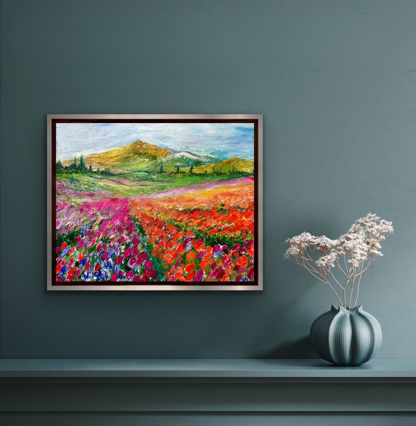 Flower Rows, OIL, 20" x 16"