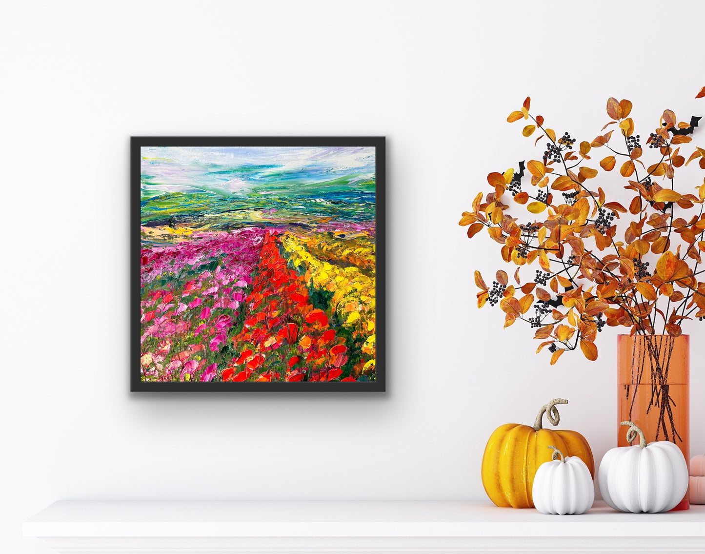 Flowers in Perspective, Oil, 14" x 14"