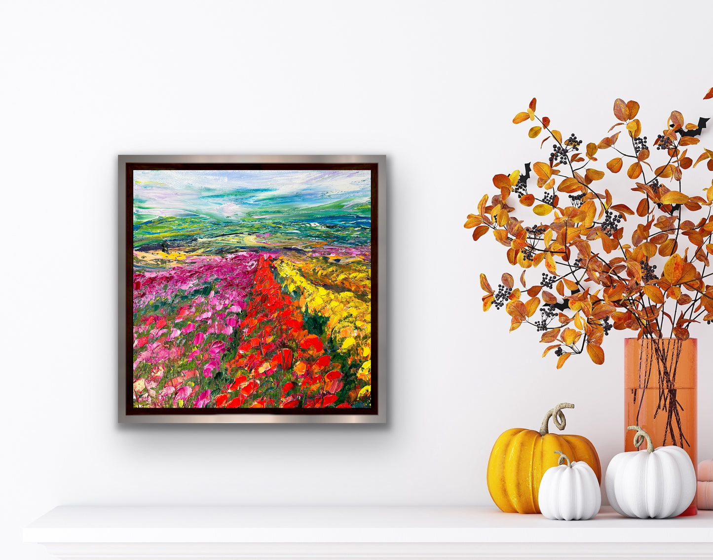 Flowers in Perspective, Oil, 14" x 14"