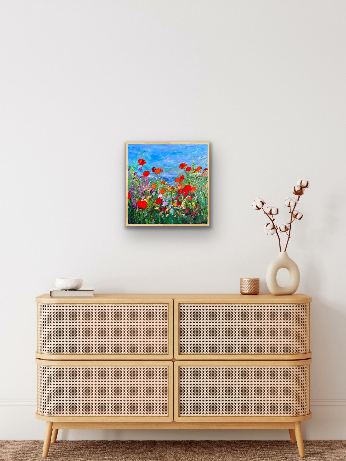 Orange Poppies, OIL, 18" x 18"