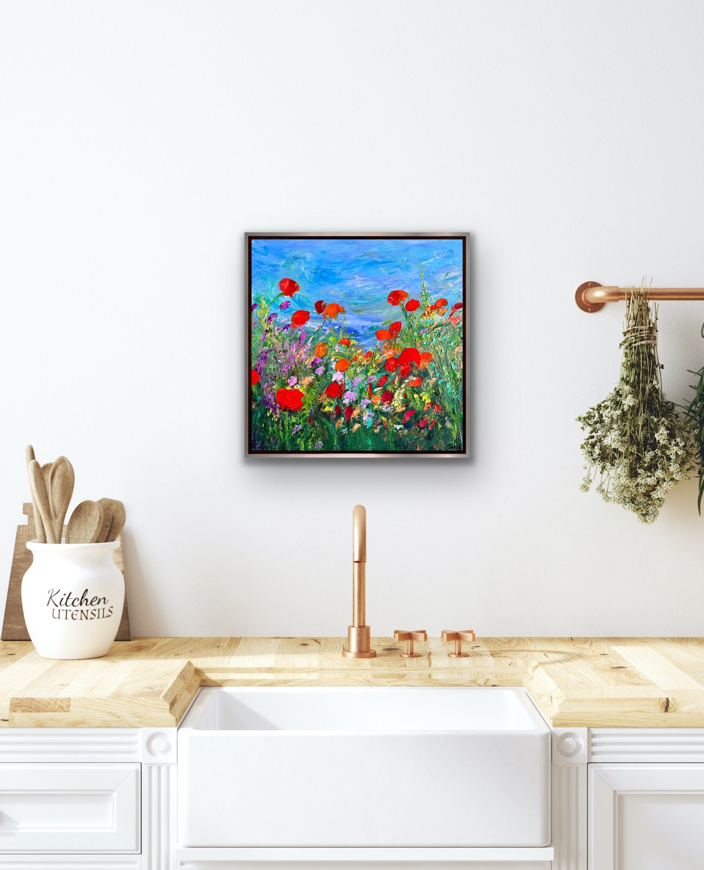 Orange Poppies, OIL, 18" x 18"