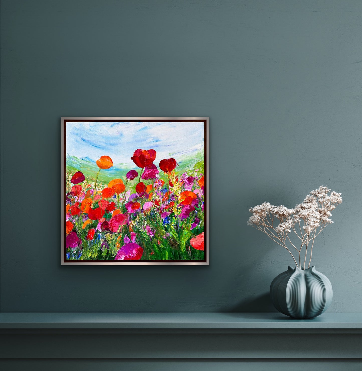 Flowers Everywhere, OIL, 16" x 16"