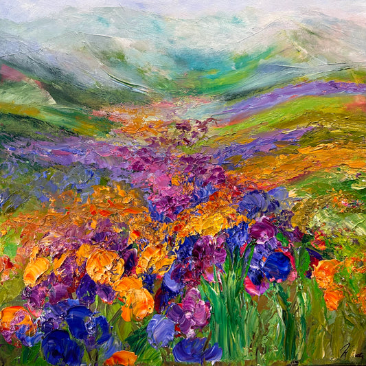 Field of Flowers Painting.