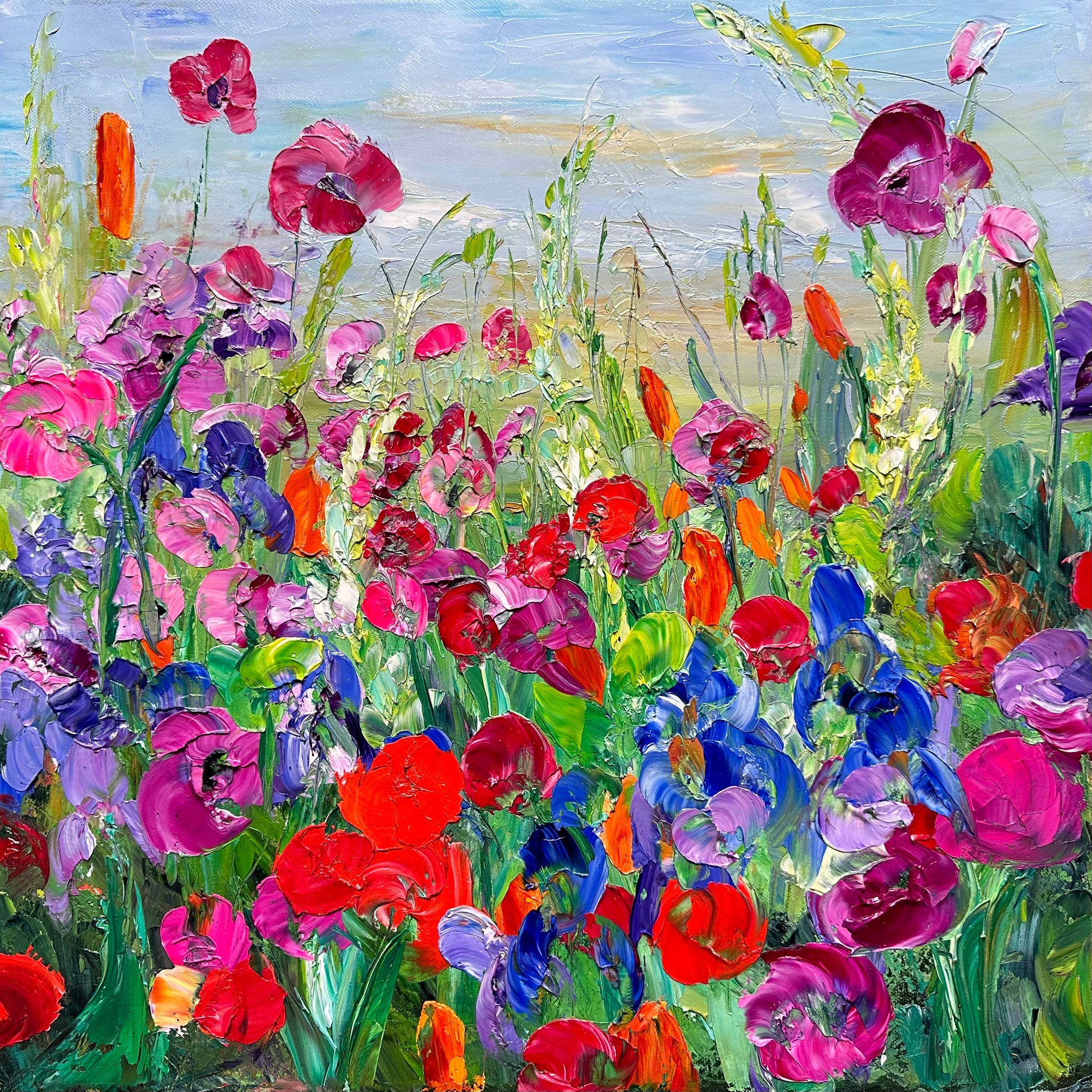 Flower field painting.