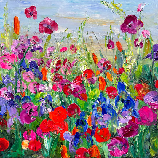 Flower field painting.