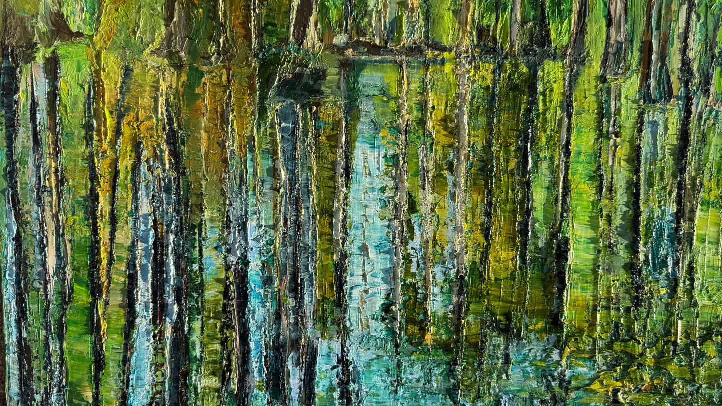 Cypress Gardens Reflection Painting, 24" x 36"