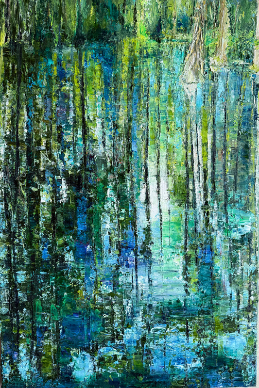 Cypress Gardens Reflection Painting, vertical. 36” x 24”