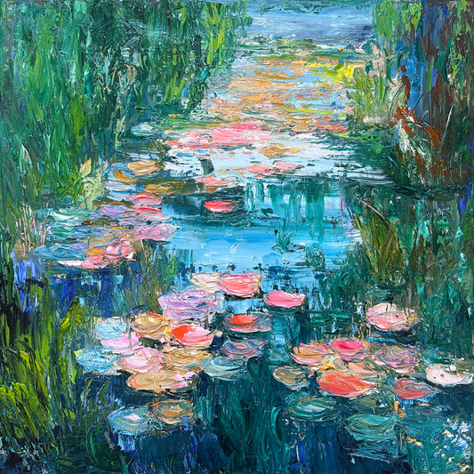 Waterlilies, OIL, 20" x 20"