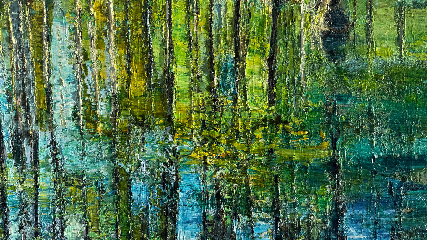 Cypress Gardens Reflection Painting, 24" x 36"