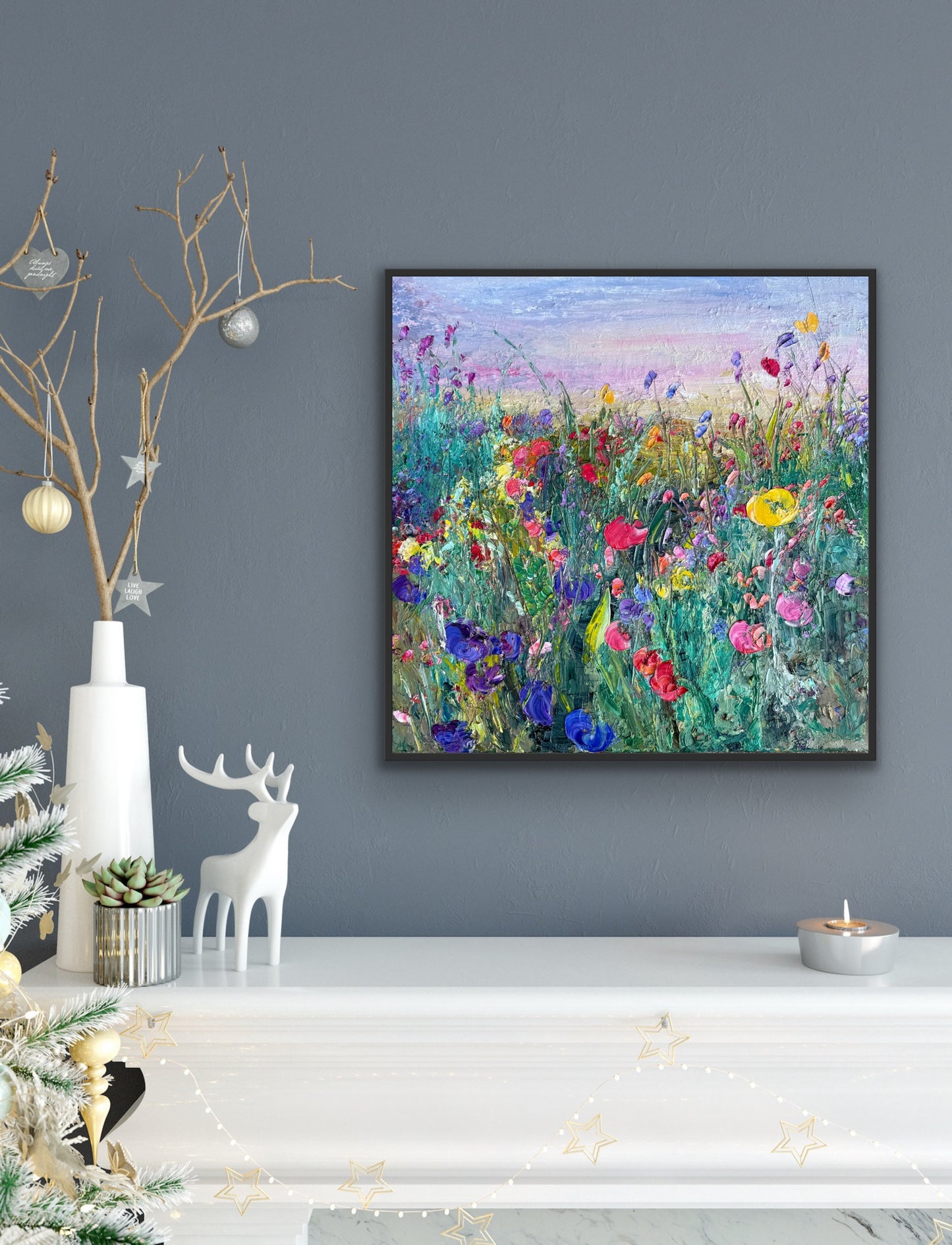 FLOWER FIEDL AT DAWN, OIL, 24" x 24"