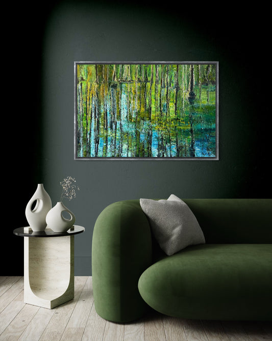 Cypress Gardens Reflection Painting, 24" x 36"