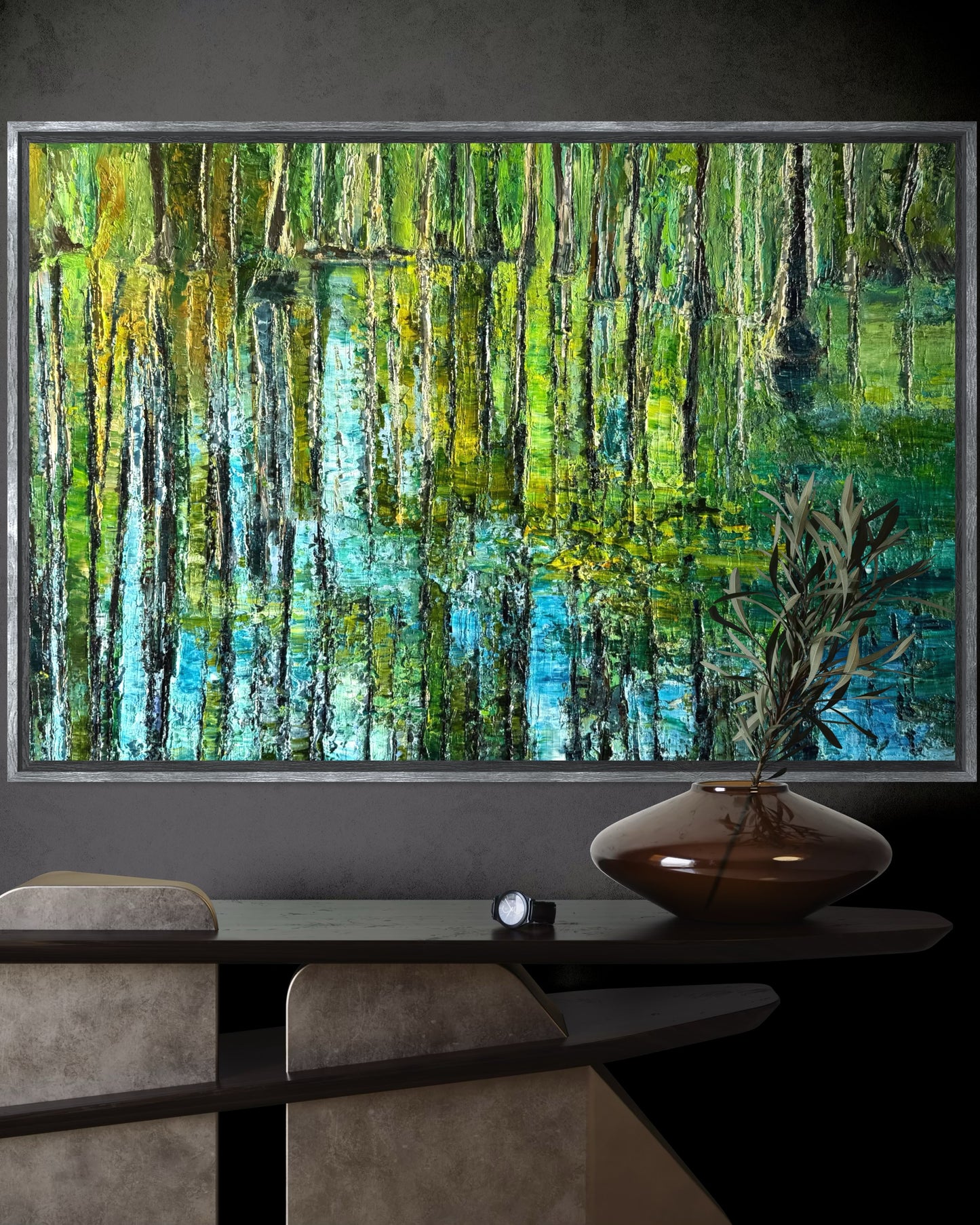 Cypress Gardens Reflection Painting, 24" x 36"