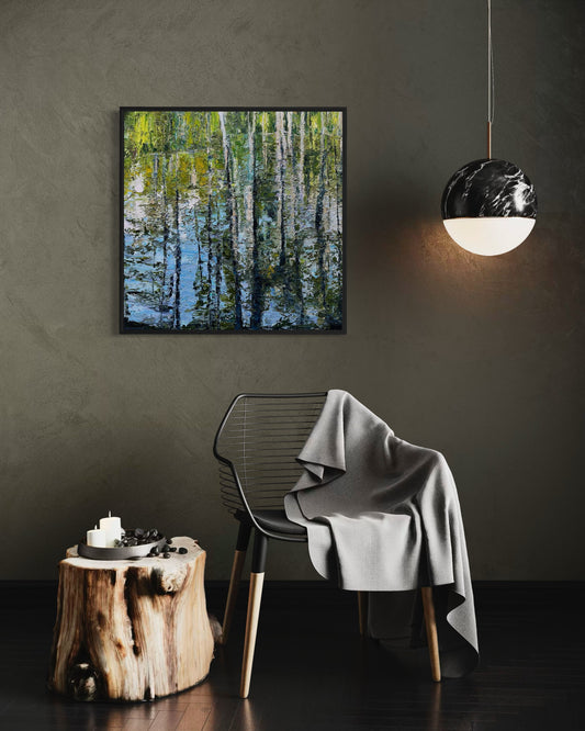 Water Reflection of Cypresses Prints