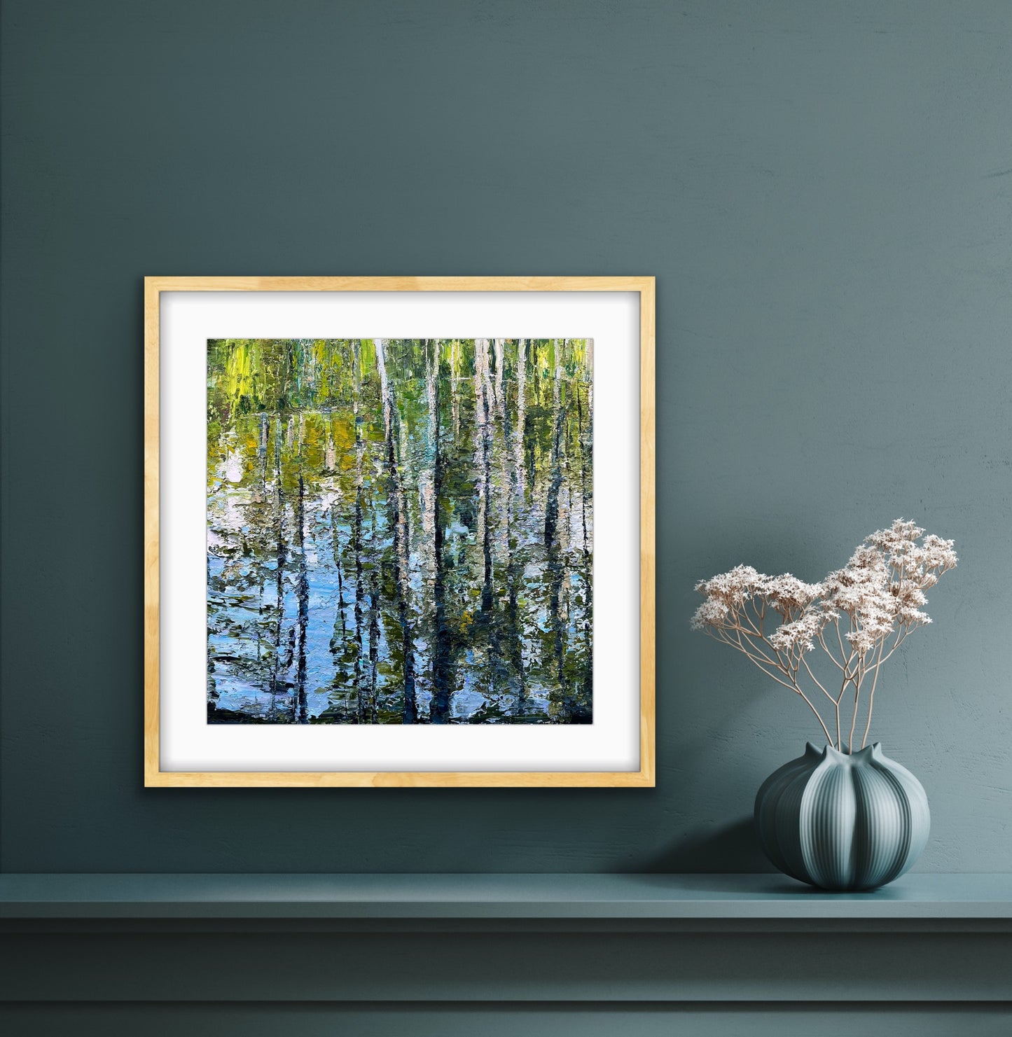 Water Reflection of Cypresses Prints