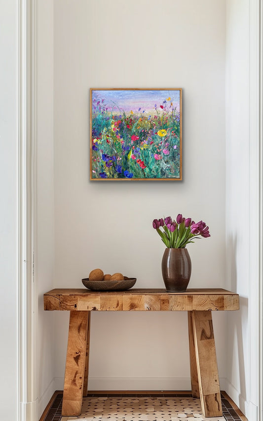 Flower Field At Dawn